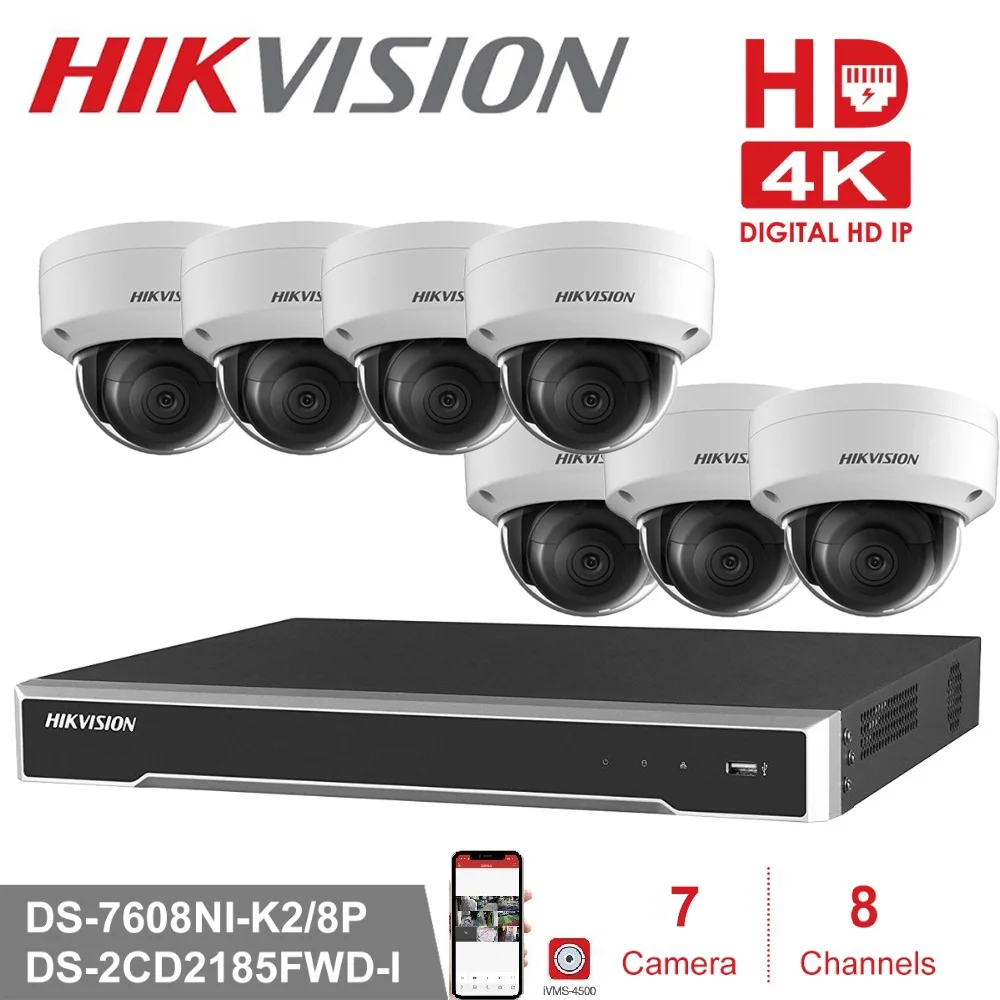 

Hikvision CCTV Camera Kits 8CH 8POE 4K NVR + DS-2CD2185FWD-I poe outdoor infrarood 8MP camera WDR huis bescherming systeem
