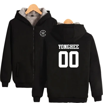 

Hip hop Casual CIX Winter Warm Men/Women Double Zipper cotton Hoodies Sweatshirt CIX Long sleeved Thicken Hoodie Kid's Unisex