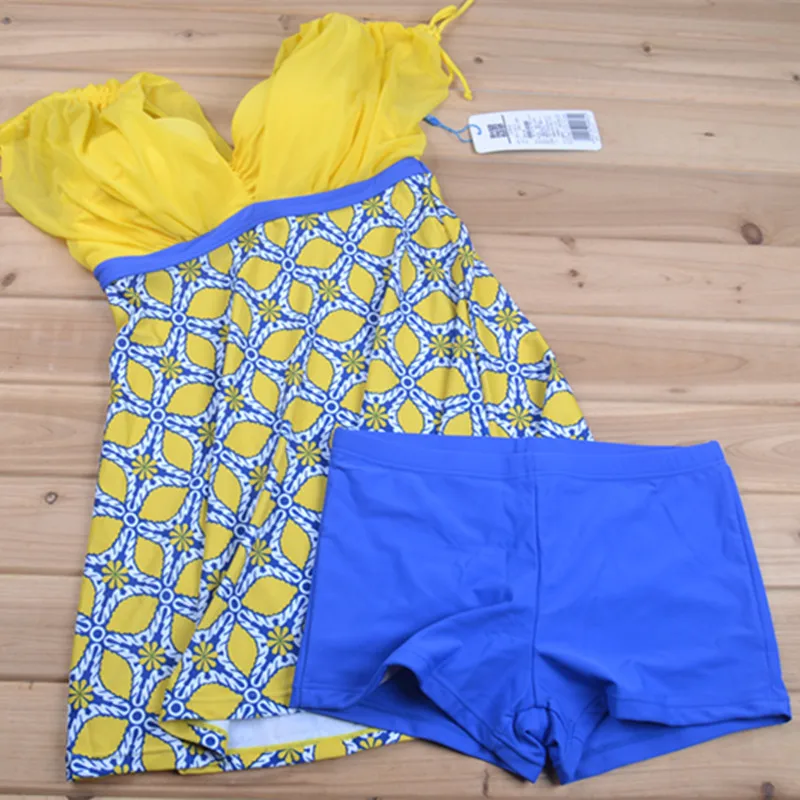 

Hai dan ni Brand Two-piece Swimsuits WOMEN'S Boyshorts Europe And America High Elastic Polka Dot Adult Conservative Swimwear