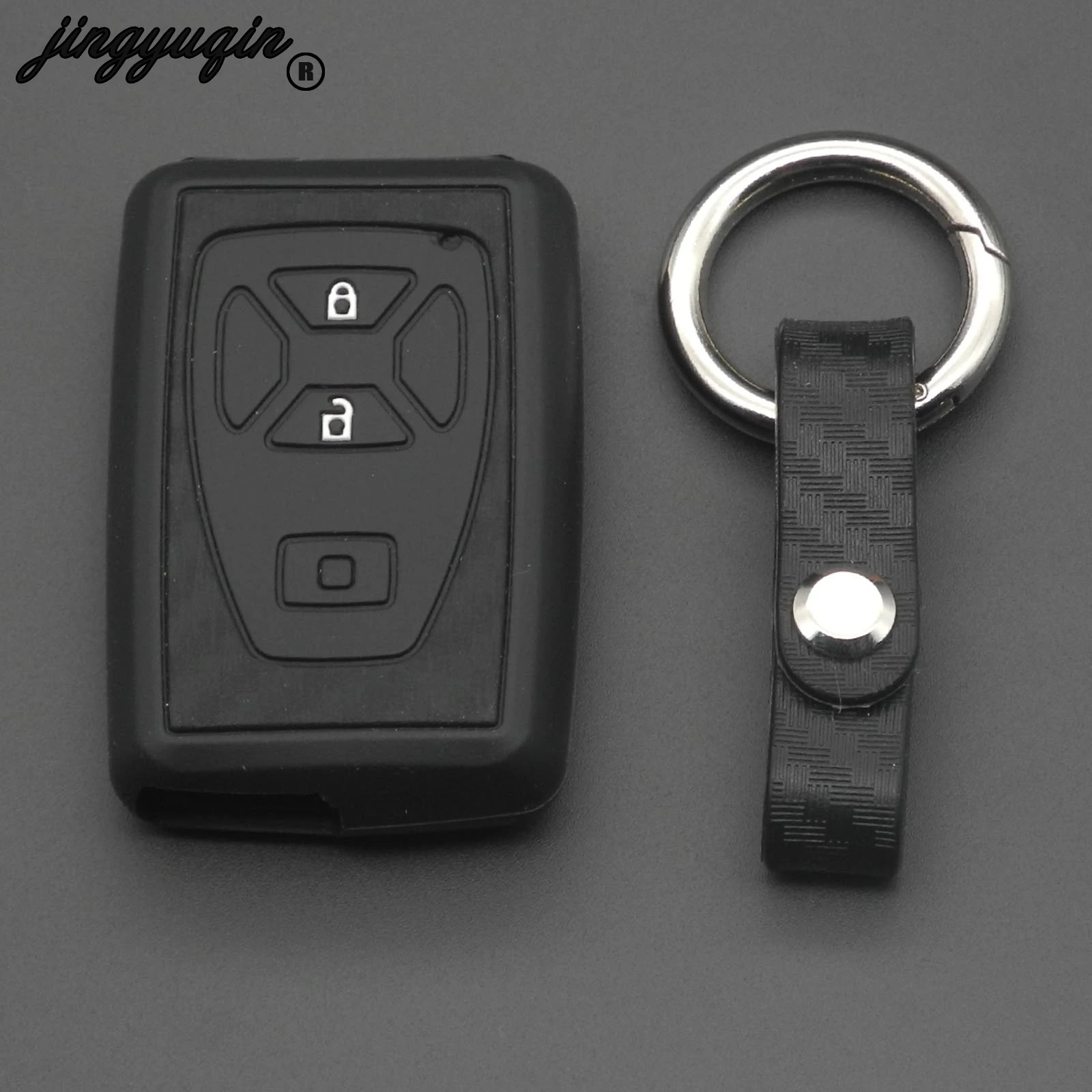 jingyuqin Carbon Fiber Silicone Cover Remote Fob Keychain Car Key Case for Toyota Reiz Avalon Revia Previa Alphard Prius | Автомобили и