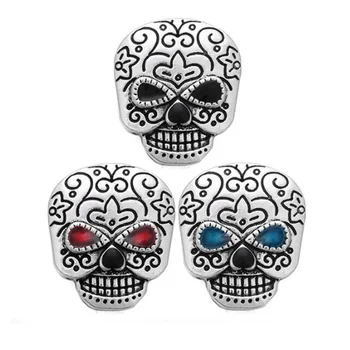 

10pcs/lot 2020 New Snap Jewelry Flower Skull Vintage Metal 18mm Snap Buttons for 18MM Snap Bracelet for Women