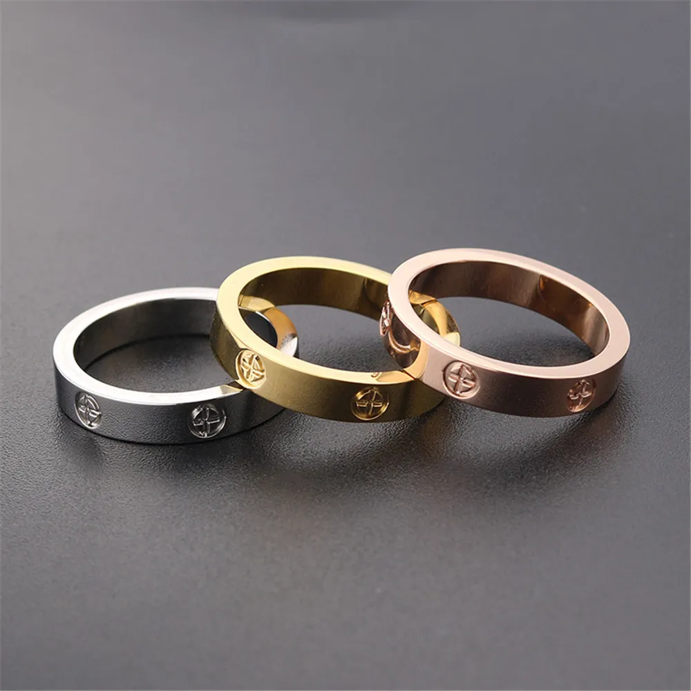 Винтовые кольца для женщин, аксессуары, нержавеющая сталь, мужские ювелирные изделия, пара, обручальное, розовое золото, женский кристалл, Свадебный перстень