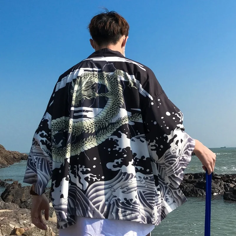 Kimono Man Haori Yukata Japanese Men'S Kimono Shirt Samurai Harajuku Japanese Streetwear Clothes Cardigan Men Clothing