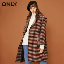 Только ретро женщины плед двубортное шерстяное пальто Верхняя одежда | 11834S541
