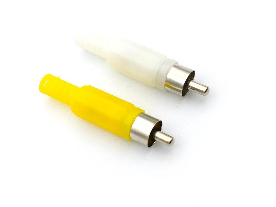 20pcs Solder RCA PLUG  Audio Video Connector Yellow and White
