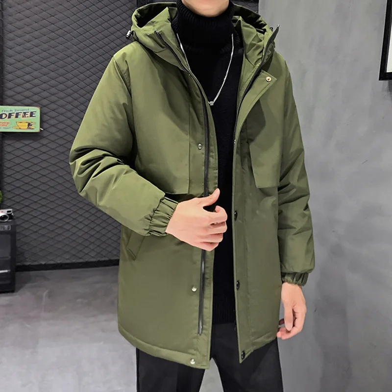 Men's Long Down Jacket Men 2022 Winter New Hooded Thickening Warm Man Jacket Soft Shell Windbreaker Jacket For Men's Down Jacket