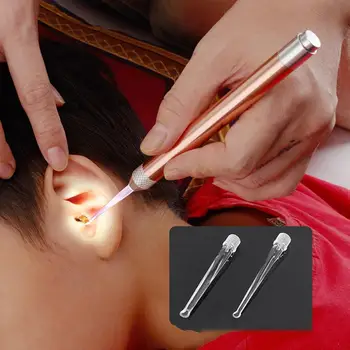 

LED Flash Light Child Ear Cleaner Spoon earwax tweezers visual Ear Picker Portable rechargeable Earpick baby nail clippers Set