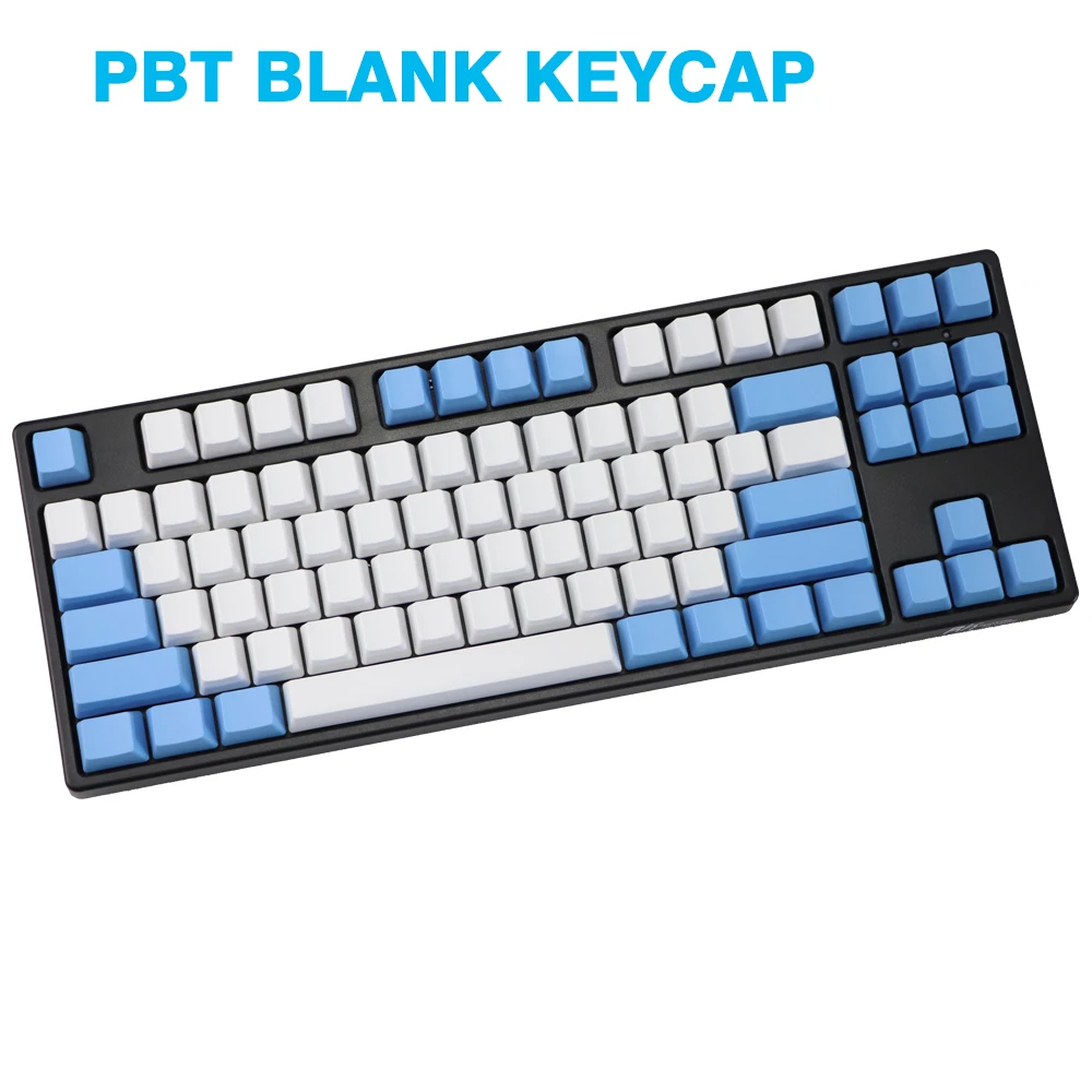 Пустые 87 клавиш ANSI ISO раскладка толстые клавиши PBT белые синие капли цвета