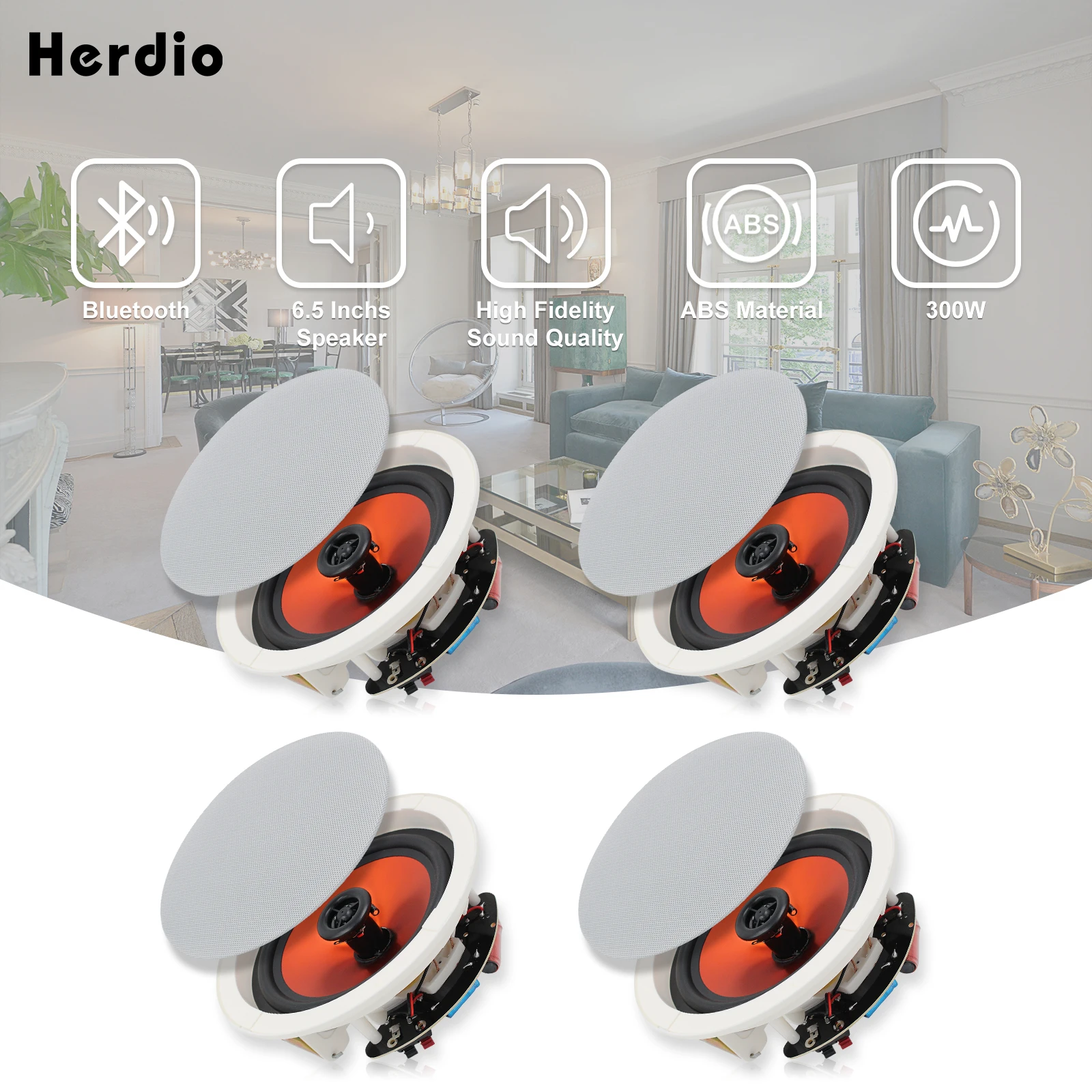 4pcs Dustproof Bluetooth Ceiling 