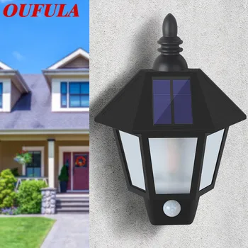 

OUTELA Solar Wall Lamps human body induction Light control outdoor waterproof Garden Villa hexagonal courtyard lamps