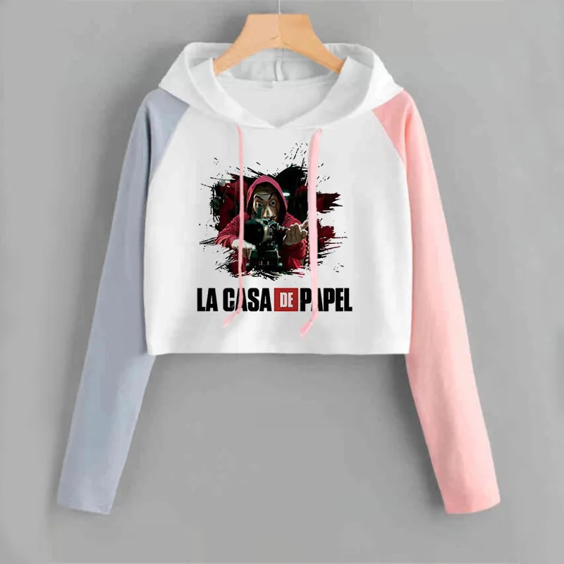 ZYZTOP женские толстовки La Casa De Papel Модные Цветные повседневные осенние Harajuku пуловеры с капюшоном и длинным рукавом Женская толстовка - Цвет: 25