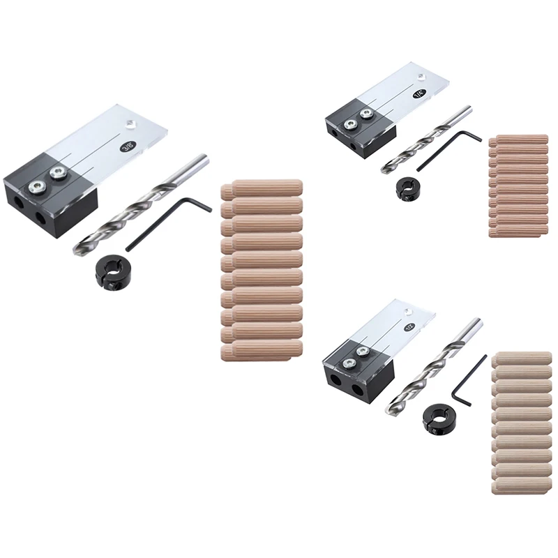 Dowel Drilling Jig Kit Acrylic Faces Guide Hole Locator DIY Tools | Инструменты
