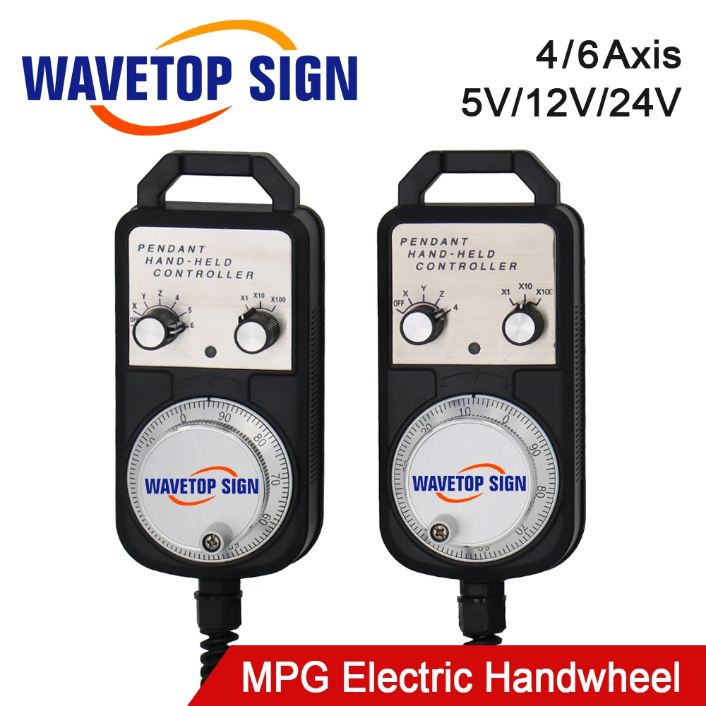CNC Pulse Generator 4/6Axis MPG Pendant Handwheel 5V 12V 24V for FAGOR GSK Siemens MITSUBISHI FANUC System Pulse Generator cnc handwheel