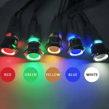 

Metal Push Button Micro Switch LED Lamp Momentary/Self-locking 19mm Waterproof Latching Maintained Car Auto Engine PC Power 12V