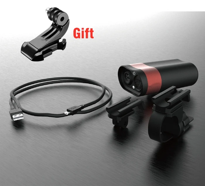 Водонепроницаемый велосипедный фонарь Full HD1080P Wifi экшн-камера видео велосипедный передний свет 2 в 1 велосипедная фара и DVR умная Спортивная камера - Цвет: black