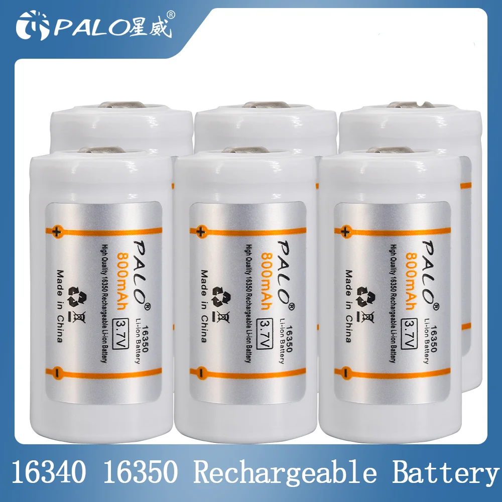 Литий-ионная аккумуляторная батарея PALO 3 7 в CR123A 800 мАч аккумуляторы 16340 для