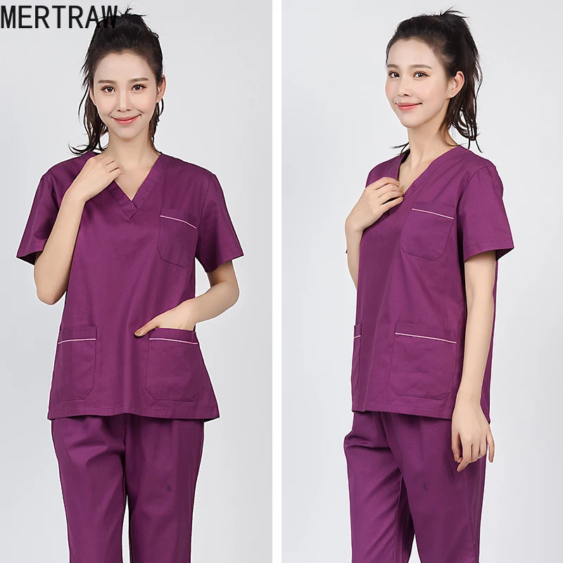 Hospital Doctor Surgery Male Ladies Cotton Medical Uniform Nursing Service Spa Surgery Clothes Korean Hand Sanitizer Short
