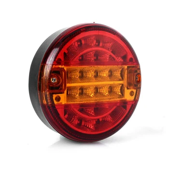 

4 Inch 20LED Pickup Taillights Round Turn Signal Plastic Warning Light Universal For Truck Easy Install Trailer Security Boats