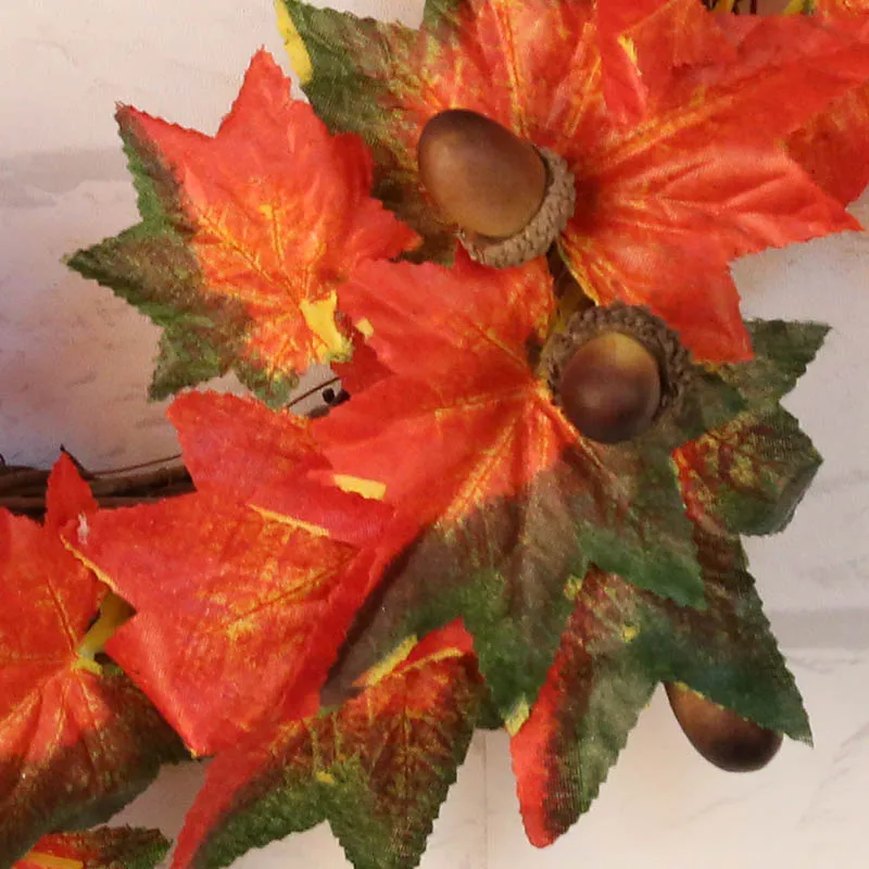 Кленовый лист ягодный венок Хэллоуин и Рождество Домашний декор для дверей