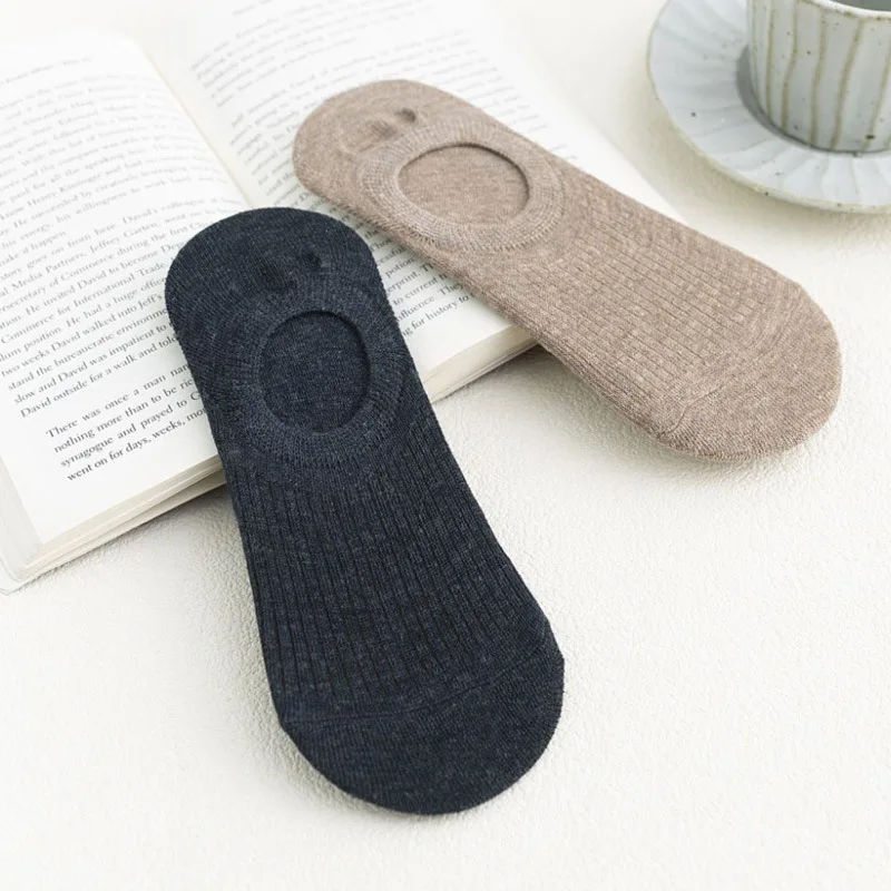 5 Pairs Woman Silicone Non-slip Invisible Socks Summer  Cotton Ankle Solid Color Boat Women's Slippers 35-40EUR Short Socks Lot