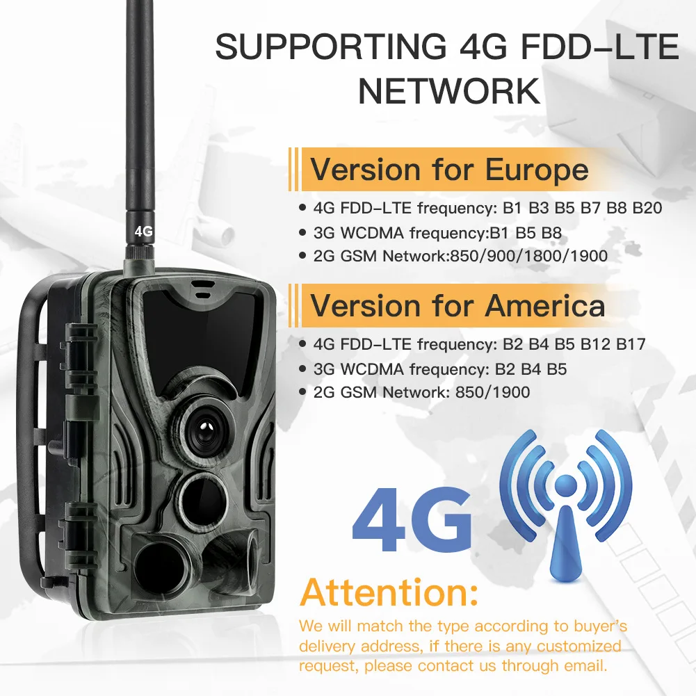 

4G Trail Camera Wildlife Hunting Surveillance Cameras HC-801LTE 16MP 0.3S Trigger Infrared With Antenna Hunting Wild Camera