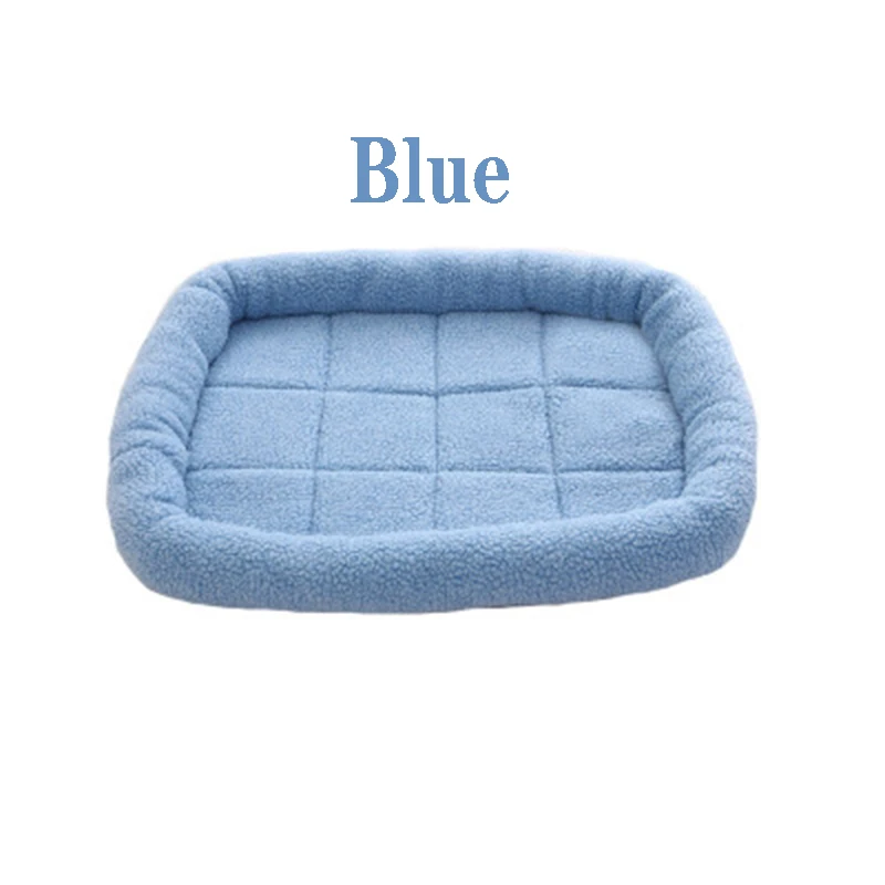blue Ягненок бархатный нескользящий мягкий коврик для кошачьего туалета зимний домик для домашних животных собака щенок Подушка теплая Спящая кошка гнездо плюшевая маленькая собачья корзина - Цвет: blue