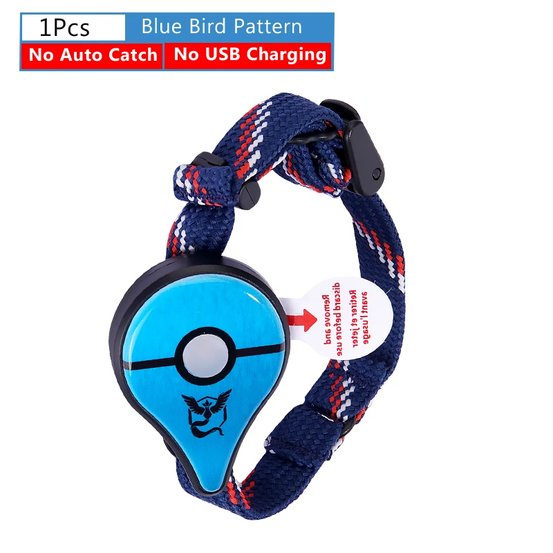 Bluetooth браслет с автоматической ловлей для игры Pokemon Go Plus, аксессуары для часов с браслетом, часы с зарядкой от usb - Цвет: Blue Bird Pattern