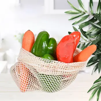 

1/6/10Pcs Washable Cotton Mesh Net Fruit Bag Drawstring Vegetable Reuseable Storage Bag