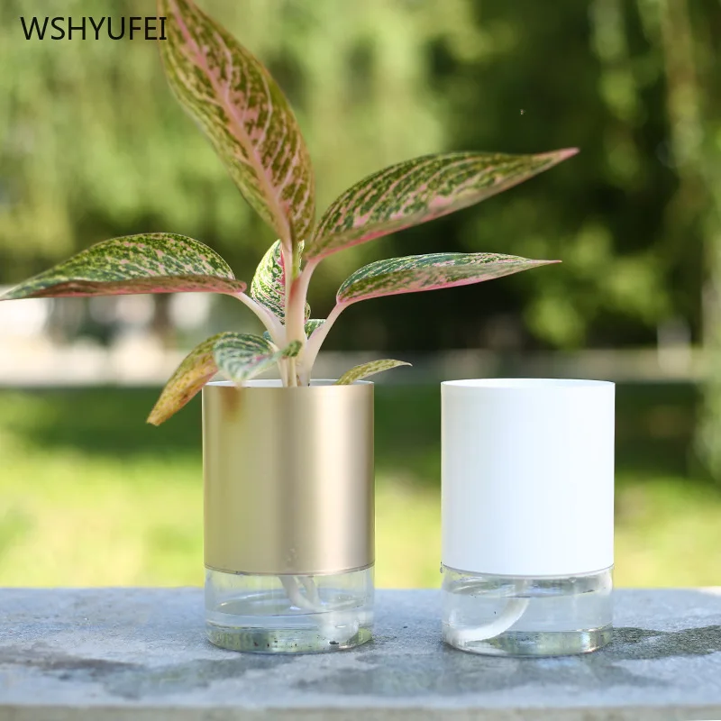 Двойная прозрачная пластиковая Ваза Искусственные стеклянные уровня воды видимая вода хранения гидропонная ваза украшение домашнего декора