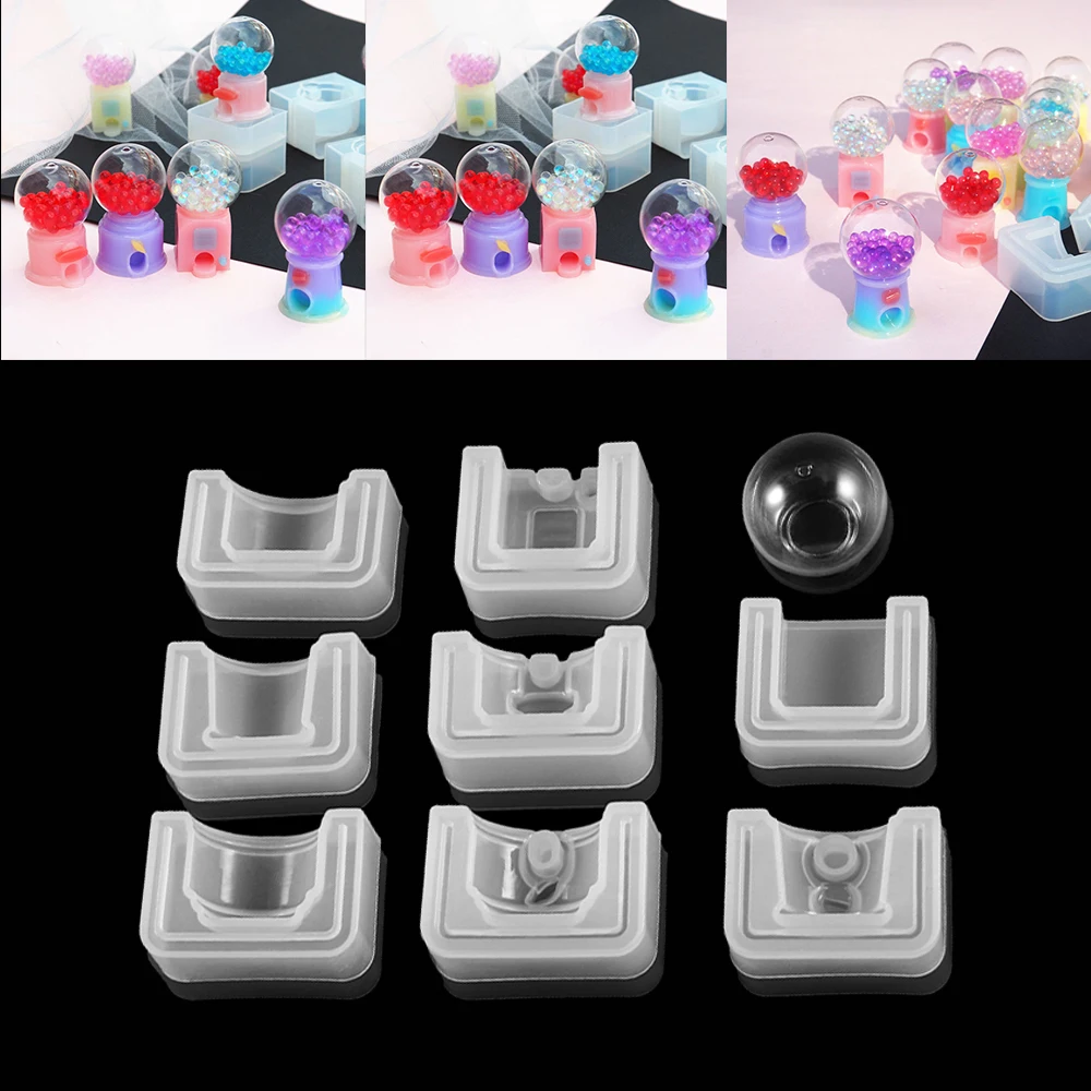 Twirling Gashapon Machine Stampi In Resina Epossidica Set Bolle Di Vetro Per Gioielli Epossidici Casting Miniature Dollhouse Gioco Giocattoli Fornitur