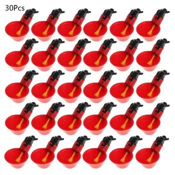 

30 Pcs Automatic Poultry Water Drinker Chicken Hen Bird Plastic Drinking Cups Farm Livestock Feeding Bowl
