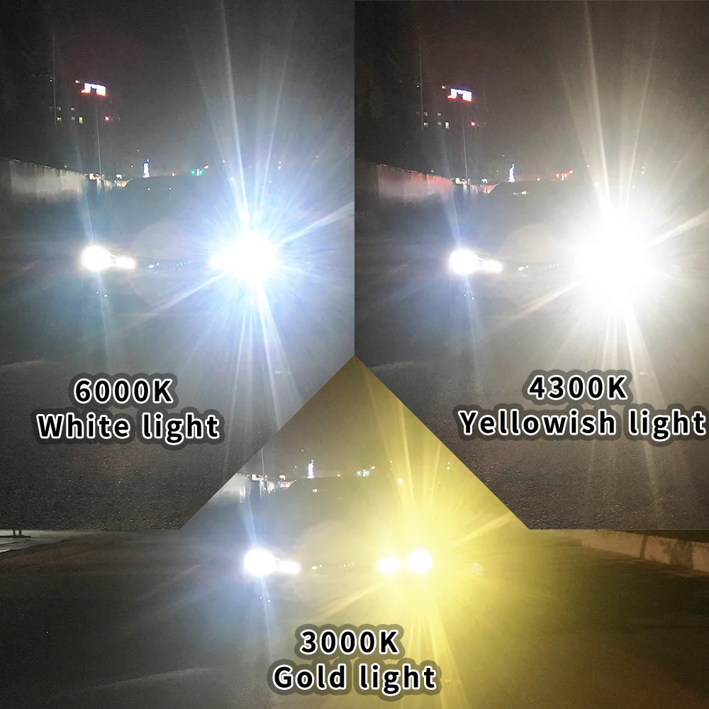 Светодиодные Автомобильные лампы HAOSJ H7 светодиодные H4 H11 3000K 4300K 6500K HB3 фары H1 H3 H27