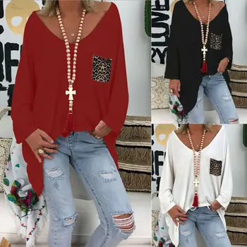 

Women Leopard Printing Blouses Casual Plus Size Loose Daily Blouse Simple Tops Ladies Streetwear Shirt Tops Ladies Blouses Shirt