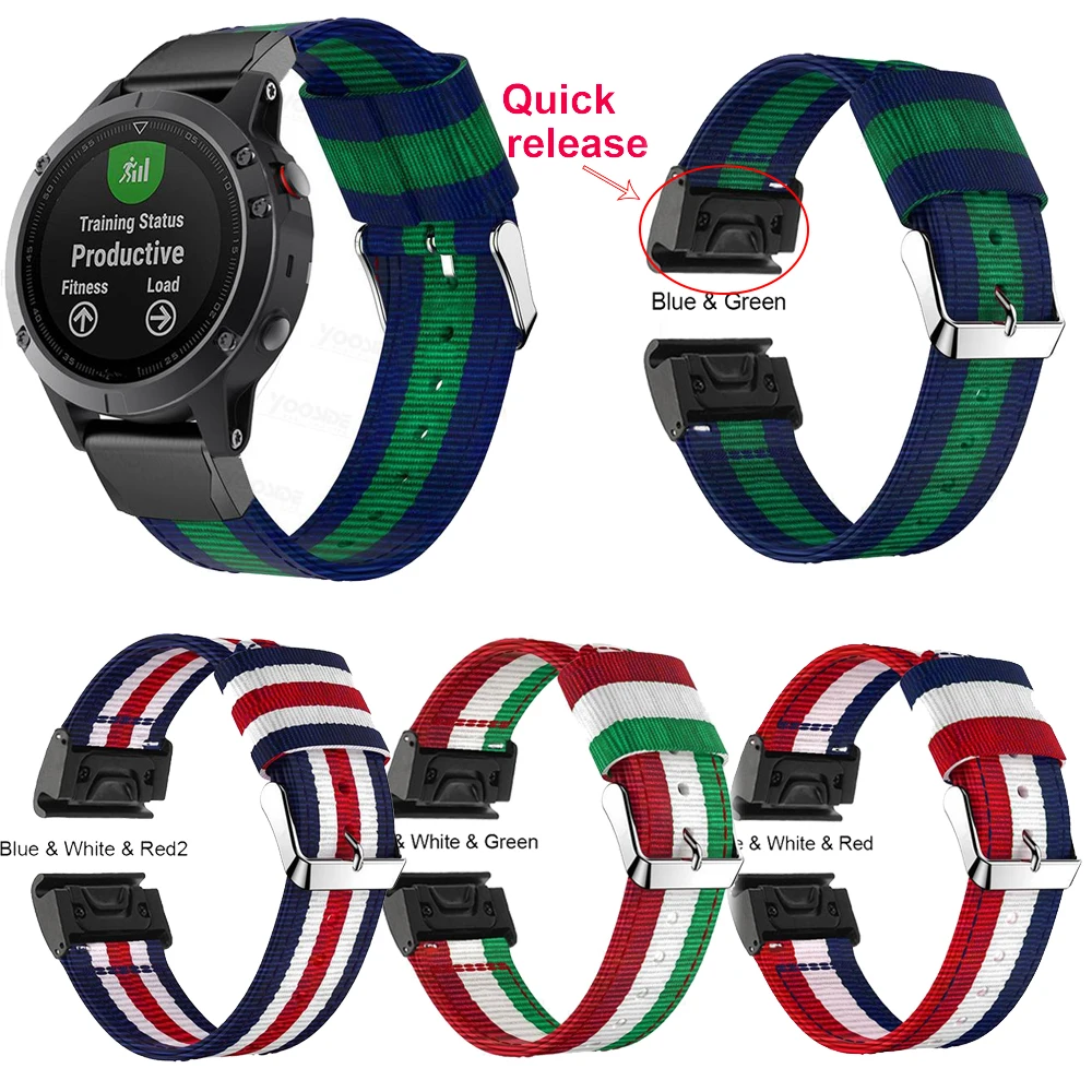 ДЛЯ Fenix 6X/Fenix 5X26 мм QuickFit ремешок для часов легкий нейлон петля спортивный дышащий