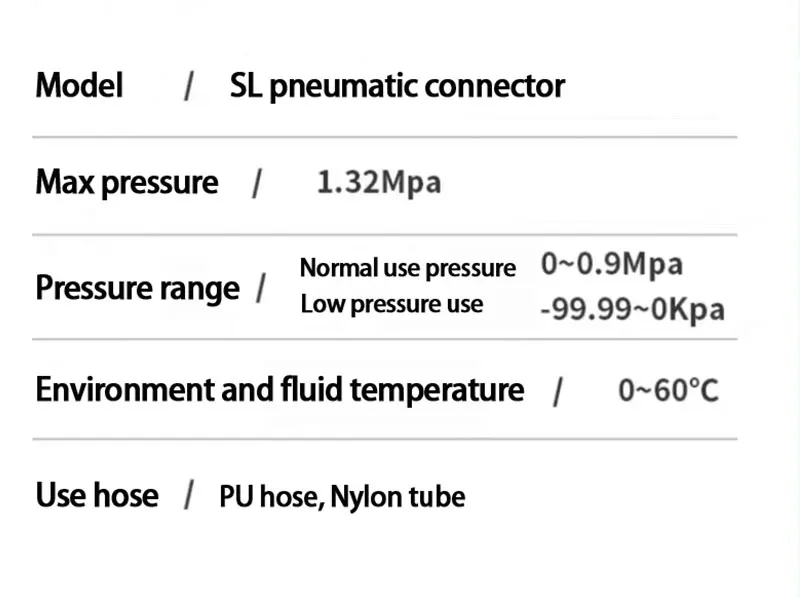 Pneumático SL6-01, 4mm-12mm, 10Pcs