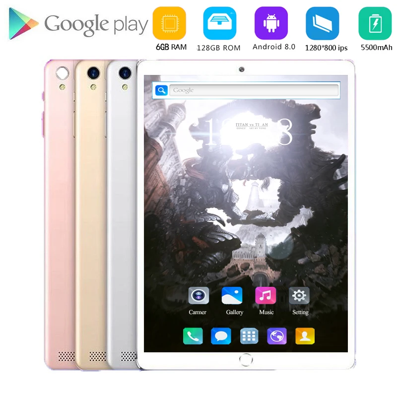 

2020 New Tablet Pc 10.1 inch Android 8.0 Tablets 6GB+128GB Octa Core 4G Phone Call IPS pc Tablet WiFi GPS 10 Kids Tablets