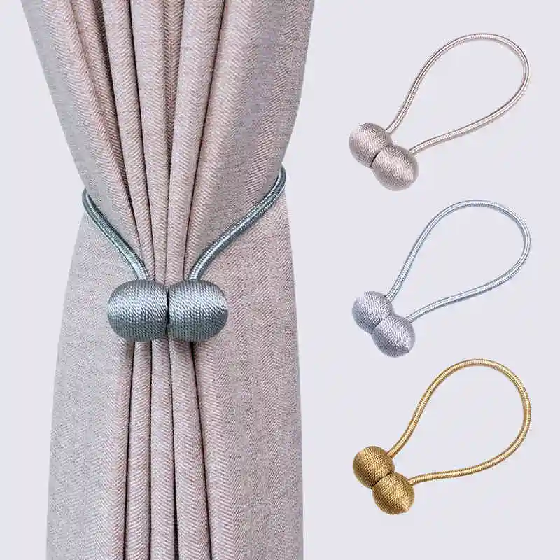 New Magnetic Ball Curtain Tie Rope Accessory Rods Accessoires Backs Holdbacks Buckle Clips Hook Holder Home Decor | Дом и сад