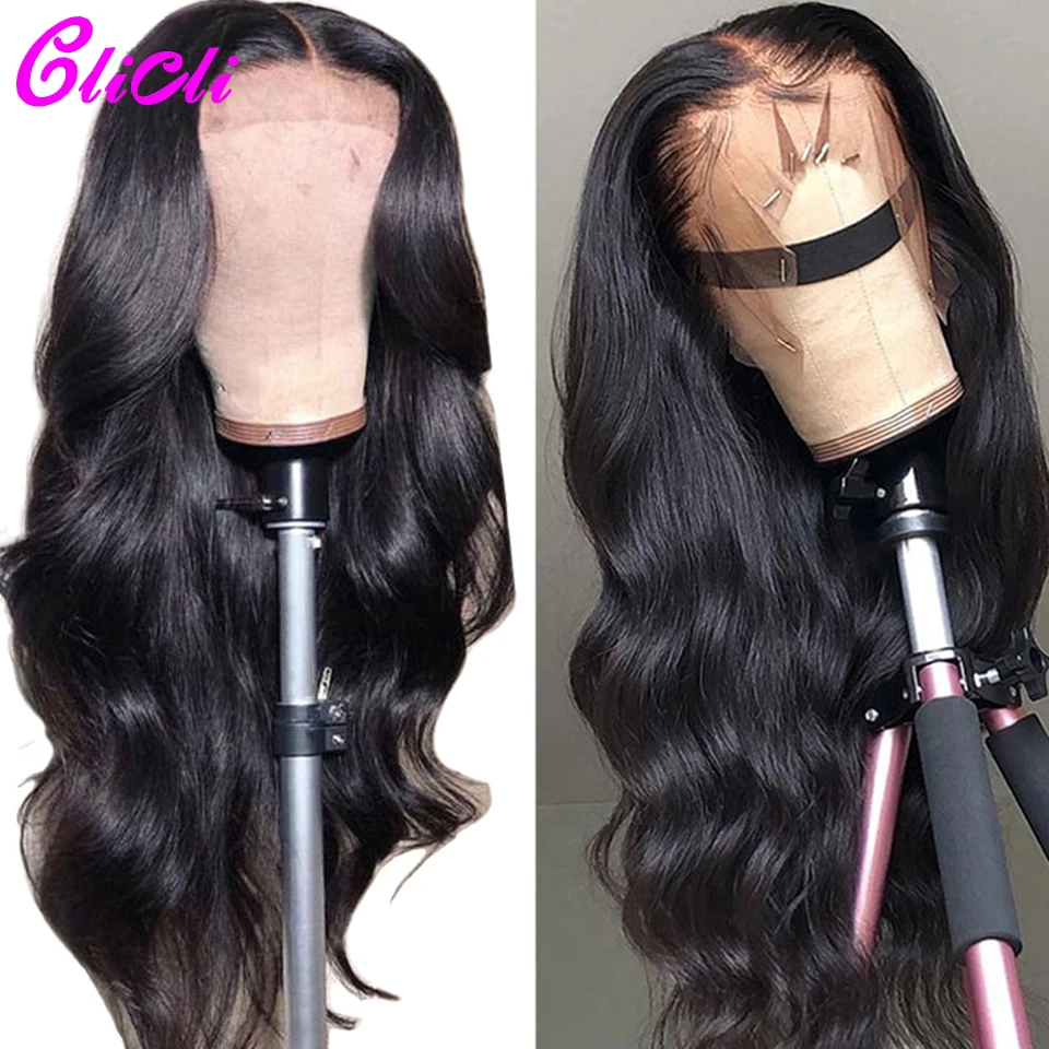 

HD Transparent Lace Front Human Hair Wigs Body Wave 13x4 Brazilian Remy Hair Lace Wig For Women Pre Plucked 150% density Natural
