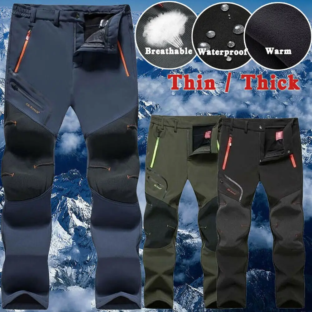 Новое поступление мужские водонепроницаемые походные лыжные брюки быстросохнущие утепленные спортивные брюки