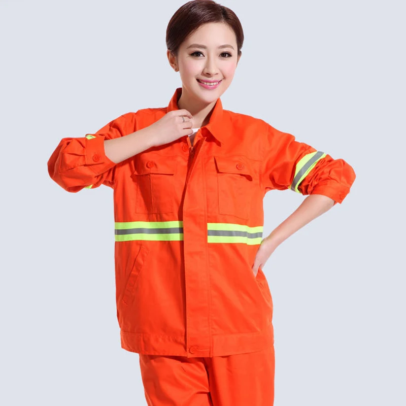 Work Clothing Sets Men Women Reflective Jackets+Pants Spring Autumn Machine Repair gas station Workshop Overalls Working Uniform - Цвет: Photo Color One Set