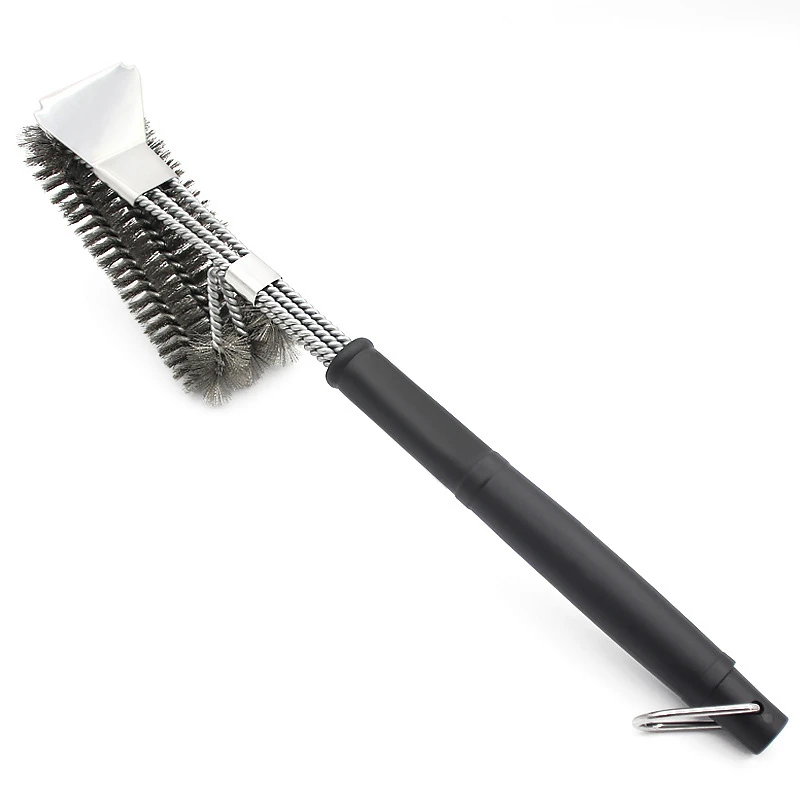 Wmaple Cepillo y raspador de limpieza para parrillas para barbacoa herramientas para barbacoa 7 8 cm equipo de picnic al aire libre Negro 16 