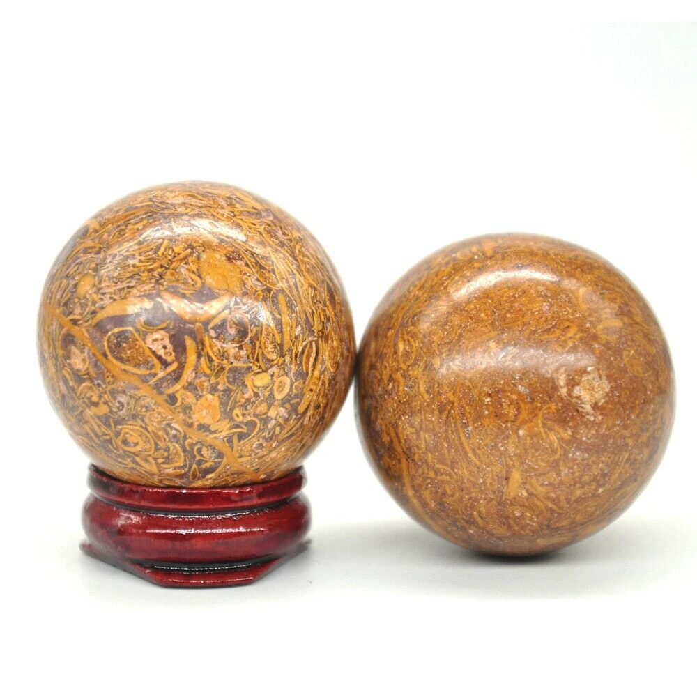 40mm Fossil Elephant Skin Jasper Quartz Crystal Shpere Healing Reiki Gemstone Massage Ball Trinket Natural Stone Decoration