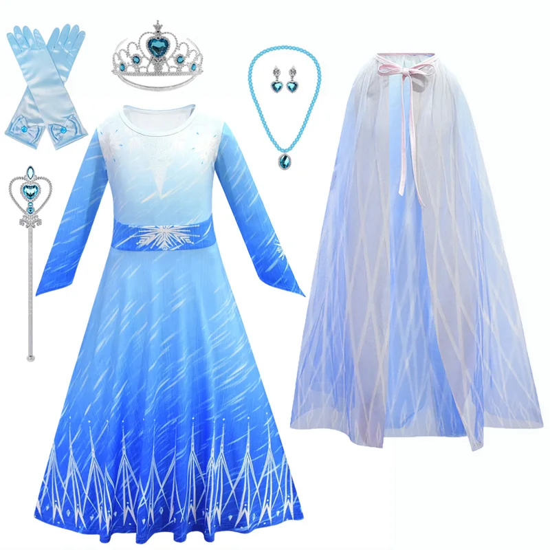 

New Anna Elsa Dress For Girls Princess Dress Carnival Kids Dresses Costume Cinderella Snow White Cosplay Party Children Clothing