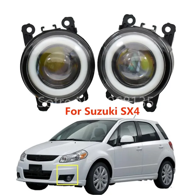 2X Samochodowe Światła Przeciwmgielne Led 90Mm Okrągłe Angel Eye Światła Do Jazdy Dziennej Dla Suzuki Sx4 (Ey Gy) 2006-2014 Dla Suzuki Grand Vitara 2 Sklep Online Tanie Tanio + Akcesoria