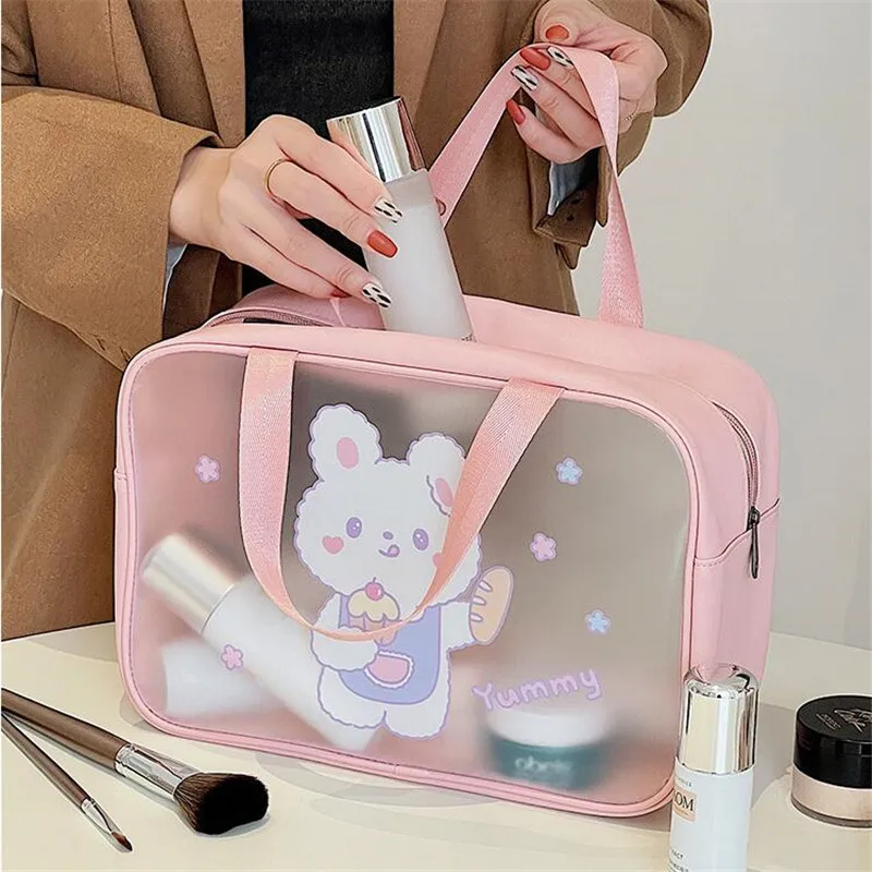 Makeup Bag PVC Clear Organizer Cosmetic Bags Travel Portable Brush Case  Storage Set Transparent Pen Bag Bath Toiletry Wash Bag - AliExpress