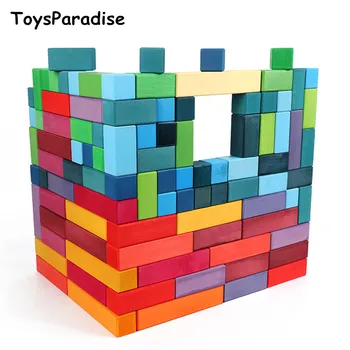 

New Arrival Pyramid Blocks Wooden Toys For Kids Rainbow Building Blocks Jenga Educational Birthday Gift Preschool Teaching Aids