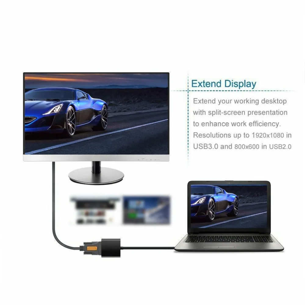 Usb в Vga конвертер Usb 3,0 в Vga Usb в Vga Мужской удлинитель внешняя видео Графическая карта