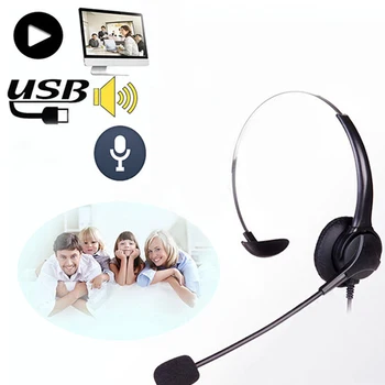 

USB2.0 Interface Headset With Microphone Gaming Headset Computer Headphone Wired Earphone For PC Computer Call Center Plug Play