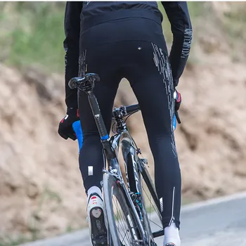 

Santic Men Cycling Long Padded Pants Winter 4D Cushion Pad Reflective Thermal Pants Keep Warm Cycling Pants Asian S-3XL M7C04095