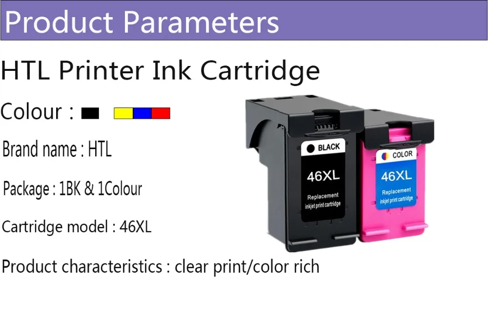 HTL совместимый чернильный картридж для hp 46 46xl для hp 46 принтеров серий DeskJet 2020hc 2025hc 2520hc 2029 2529 4729 принтер